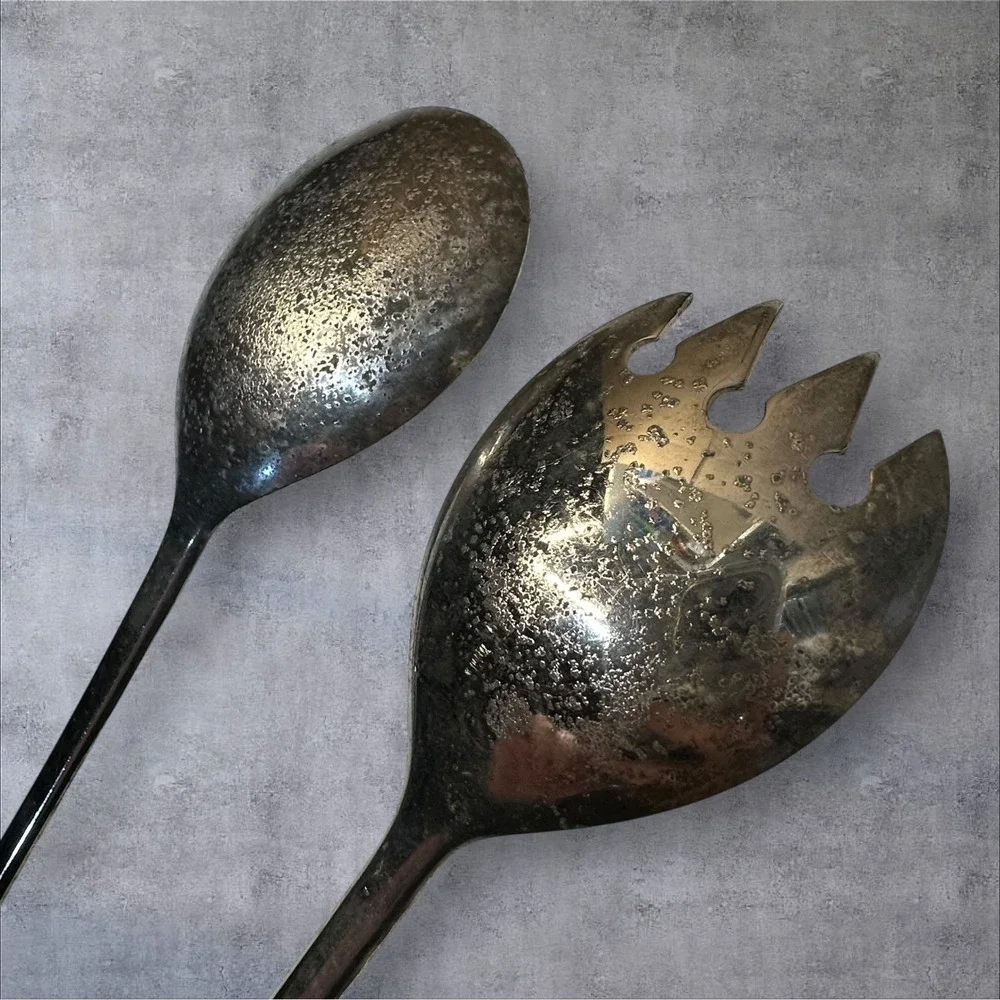 Vintage Italy Silverplated Salad Serving Set‎ 12